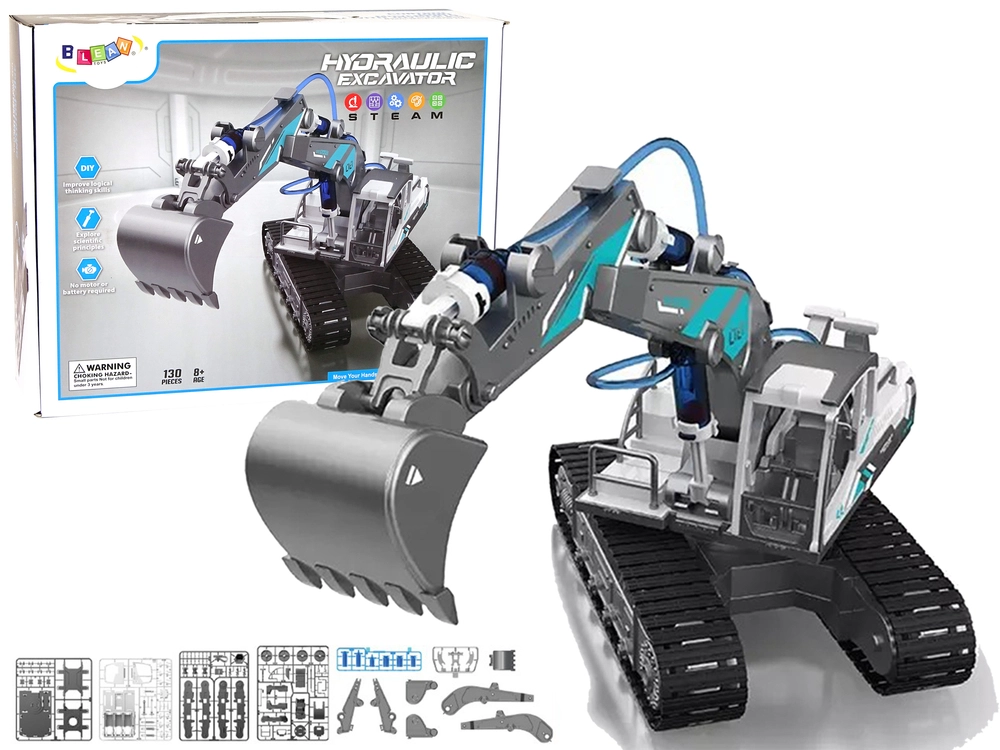 E-shop Lean Toys Hydraulická stavebnica – Pásové rýpadlo 130 ks