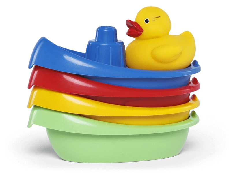 E-shop ProfiBaby Lodička 4 ks + kačenka plast/guma 13 cm