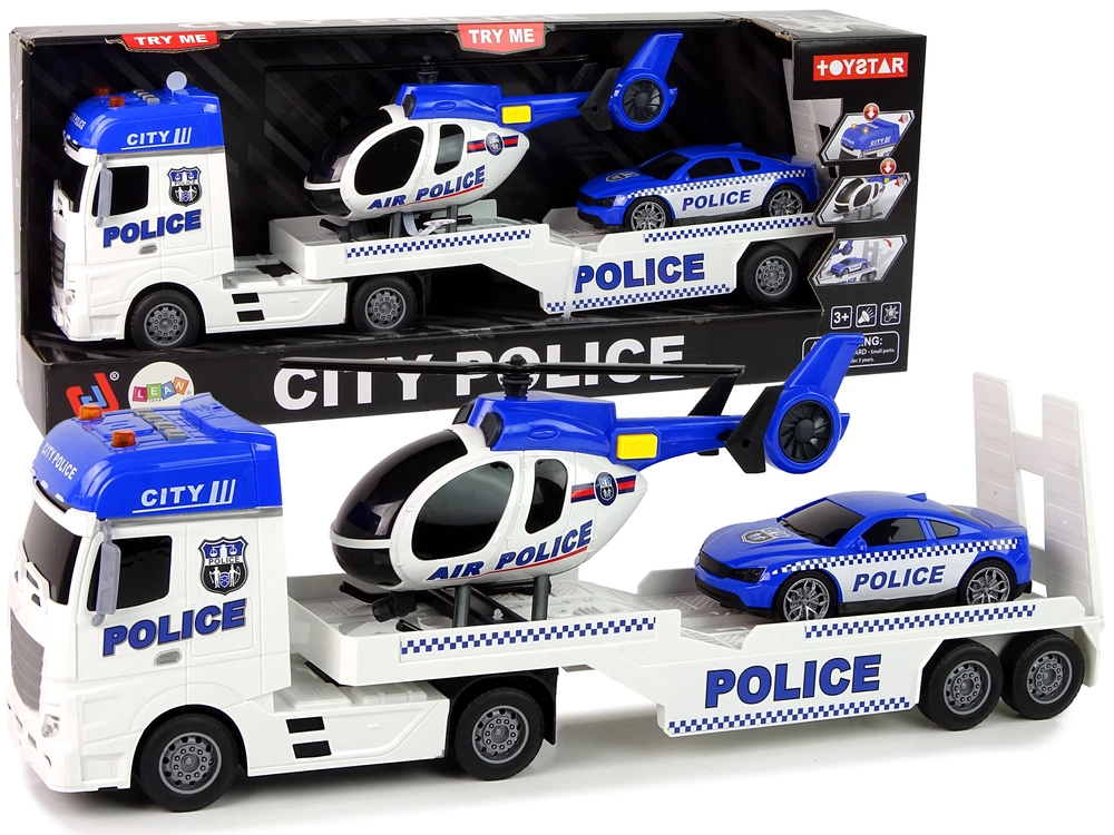 E-shop LEAN TOYS Sada policajných vozidiel so zvukmi 3 ks
