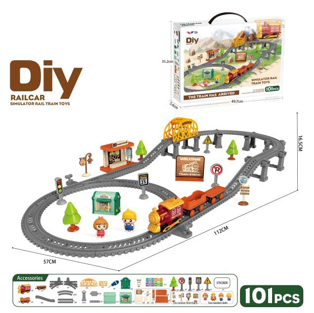 E-shop DIY Bo Railway detská vláčiková dráha so 101 dielmi