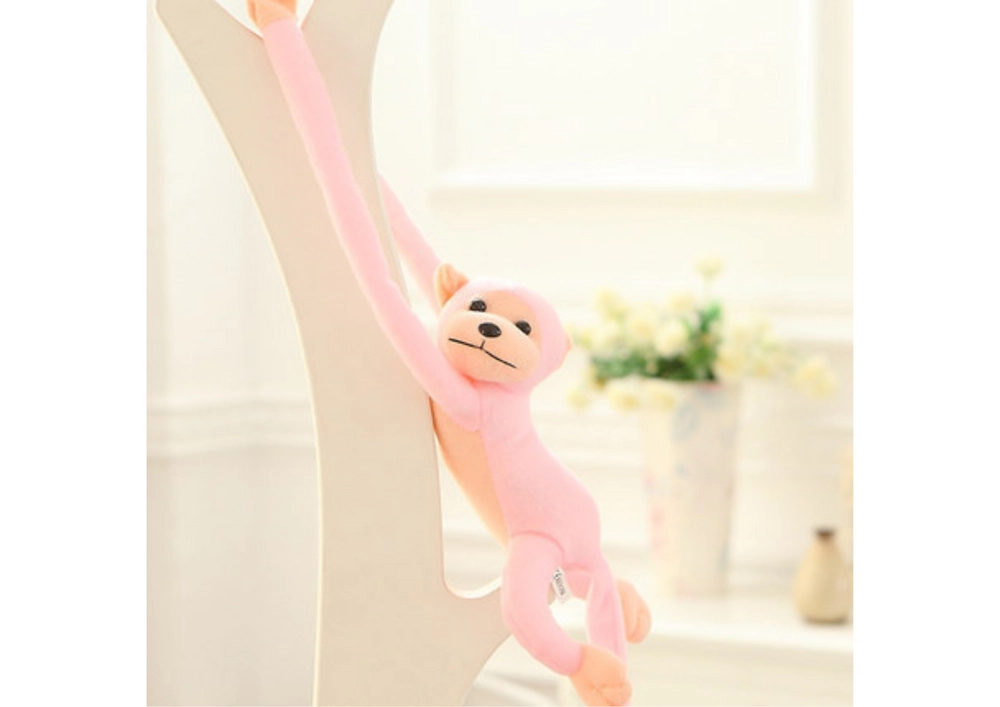 Lean Toys Opica s mláďatkom ružová 80 cm