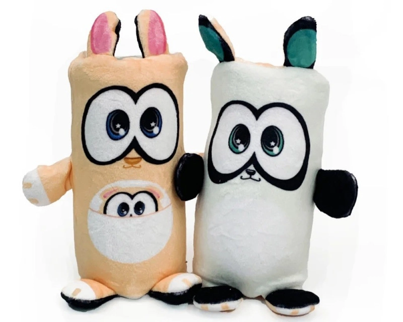 E-shop Plyšová obojstranná hračka Dublusie – klokan/panda