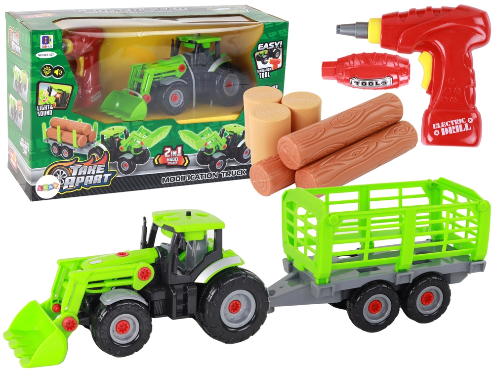E-shop Lean Toys Veľký traktor s vlečkou