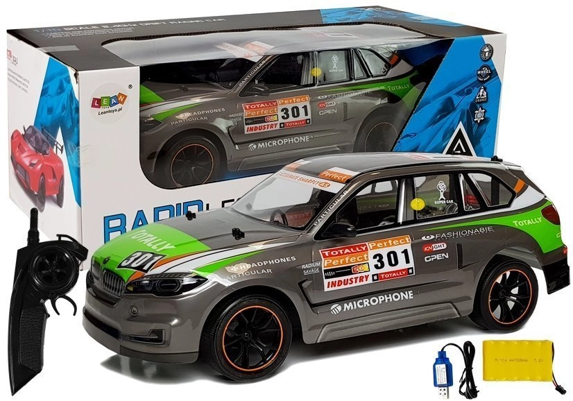 E-shop Lean Toys Športové auto RC RTR sivá 1:10