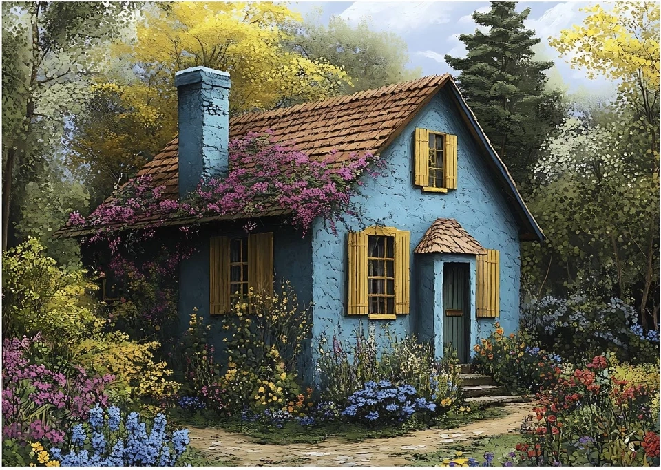 Puzzle Modrý domček 500 dielikov