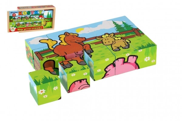 E-shop Teddies Kostky kubus Moje první zvířátka dřevo