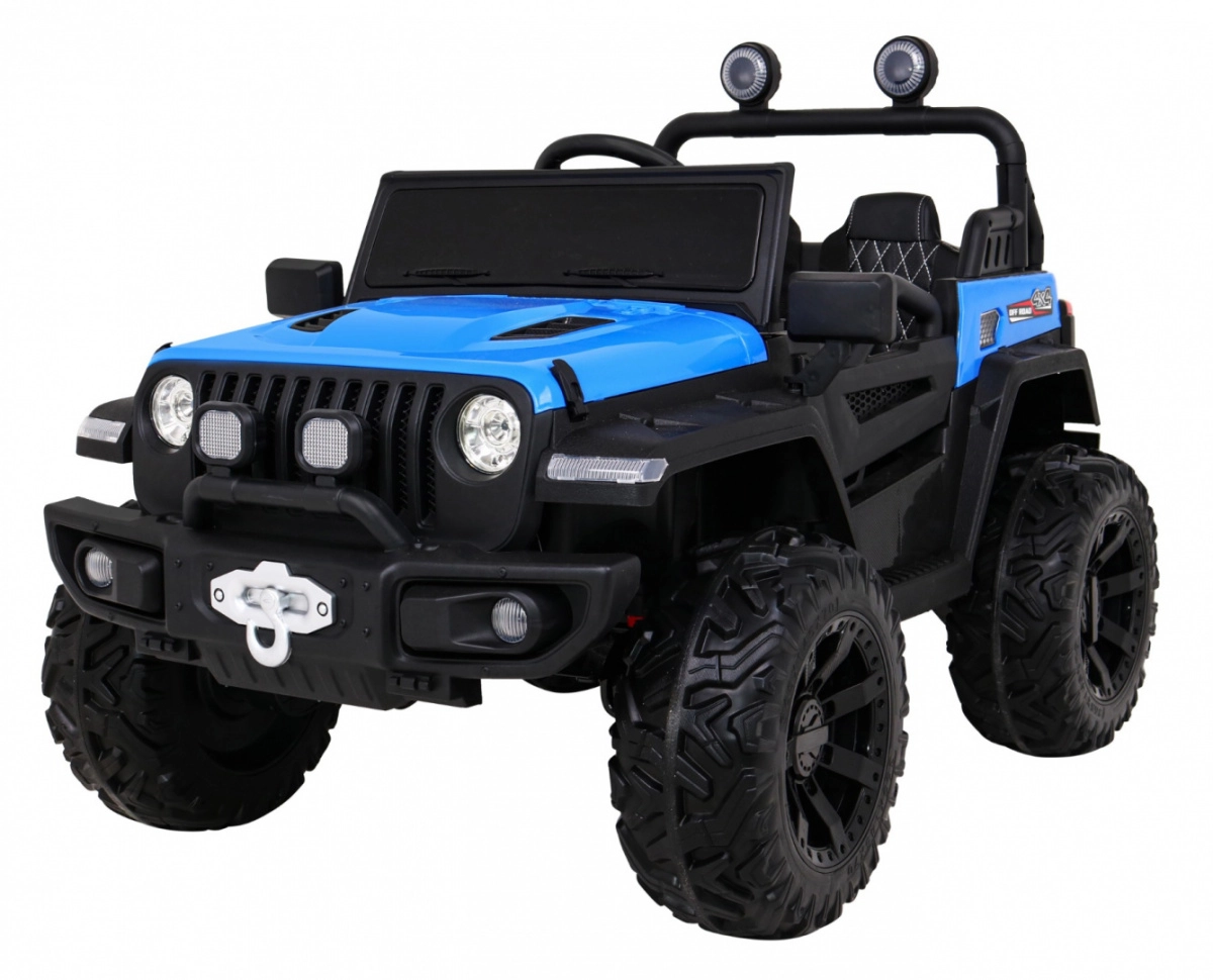 E-shop Joko Elektrické autíčko Jeep 4x4 Master Of Terain penové kolesá kožené sedadlo modrá