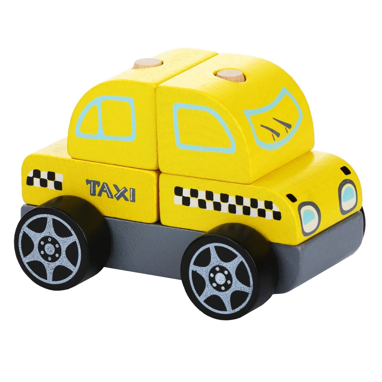 E-shop Cubika Drevené skladacie autíčko taxík