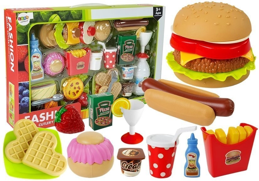 E-shop LEAN TOYS Súprava fastfoodu hamburger hot-dog lievance