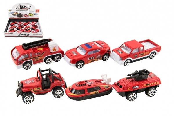 E-shop Teddies Auto hasiči kov/plast 7cm na volný chod