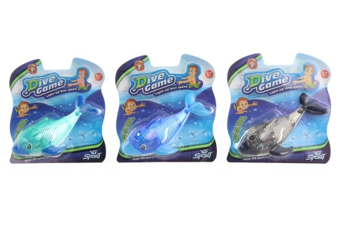 E-shop Alltoys Delfín na potápanie so svetlom modrý