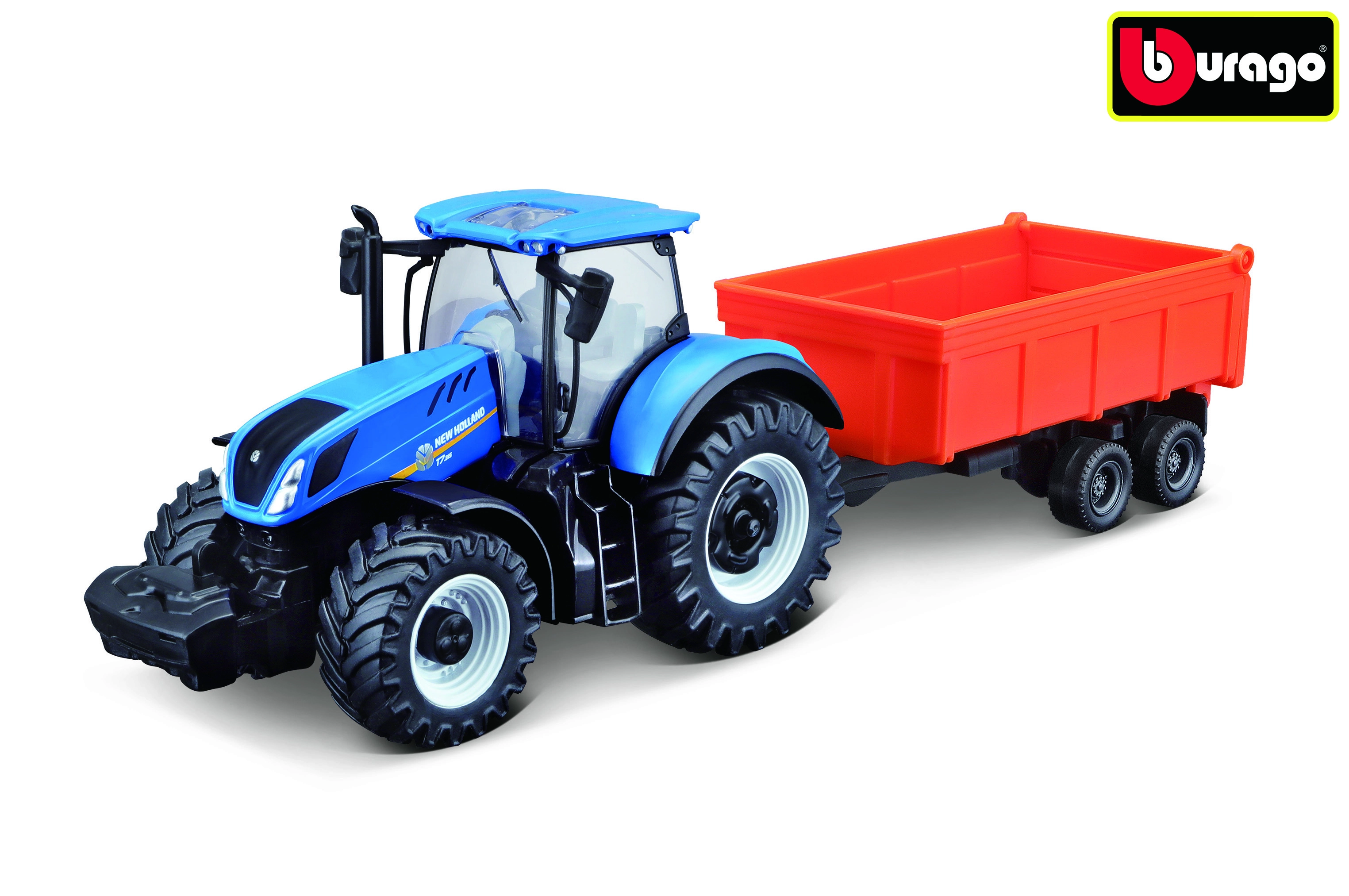 E-shop Bburago Farm Traktor New Holland s vlečkou 1:50