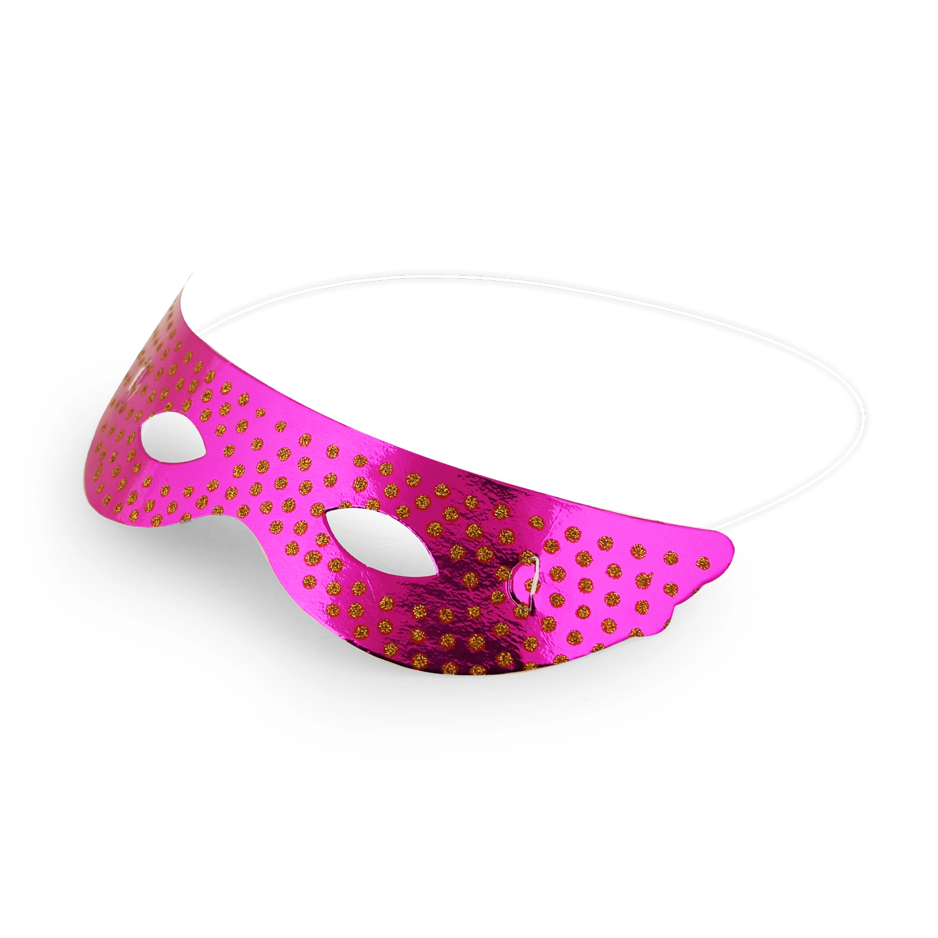 RAPPA Papírová škraboška zlaté tečky 6 ks v sáčku