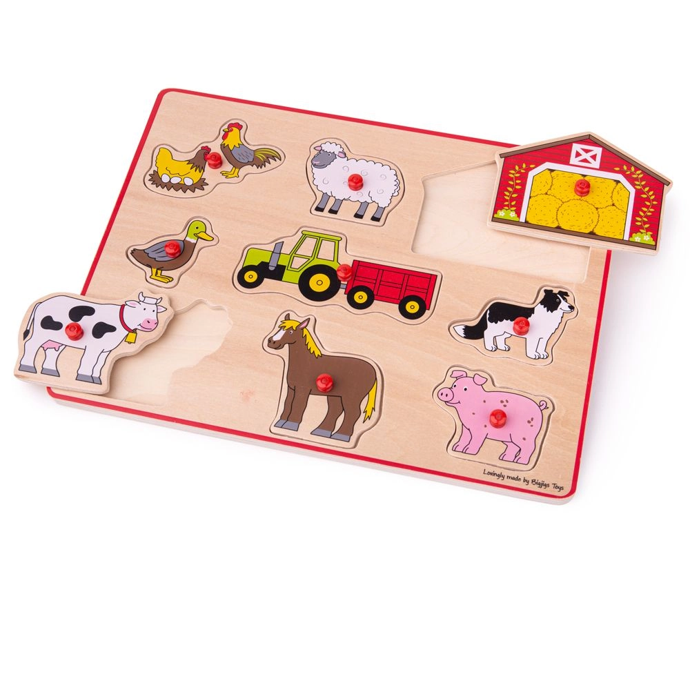 E-shop Bigjigs Toys vkládací puzzle Farmářský statek