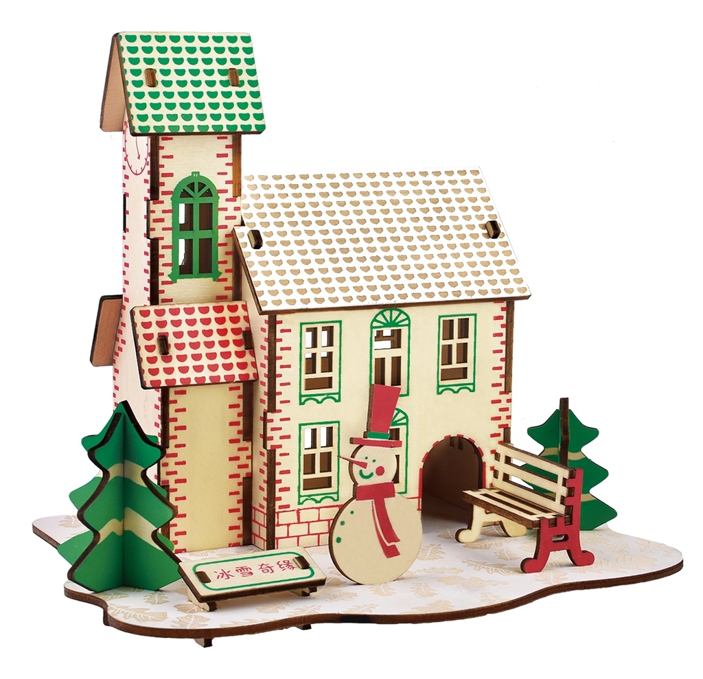 E-shop Woodcraft drevené 3d puzzle zimný dom