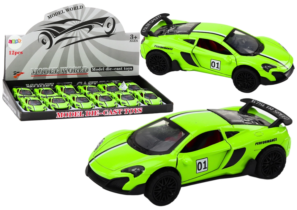 E-shop Autíčko Športový Model 1:32 Frikčný Pohon Kovové Zelené