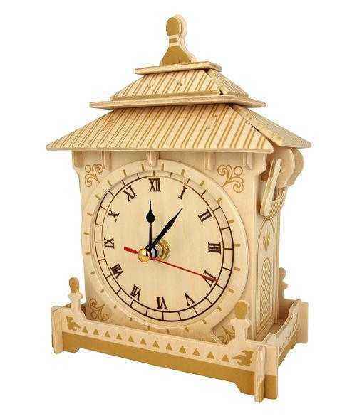 E-shop Woodcraft drevené 3D puzzle hodiny s funkčným strojčekom