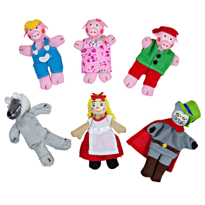 E-shop Bigjigs Toys prstové maňušky Červená čiapočka