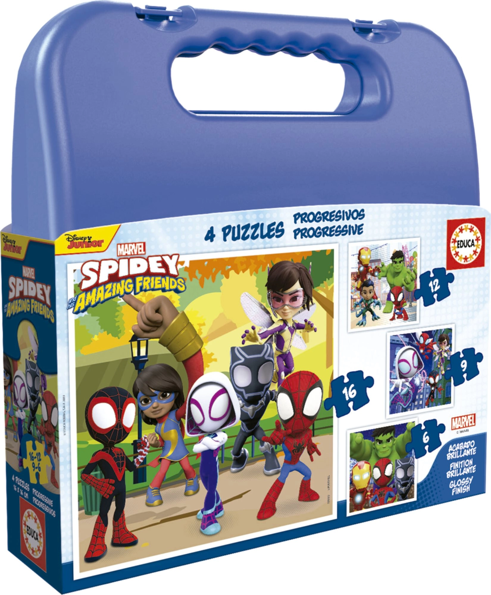 E-shop EDUCA v kufříku Spidey a jeho úžasní přátelé 4v1 6,9,12,16 dielov