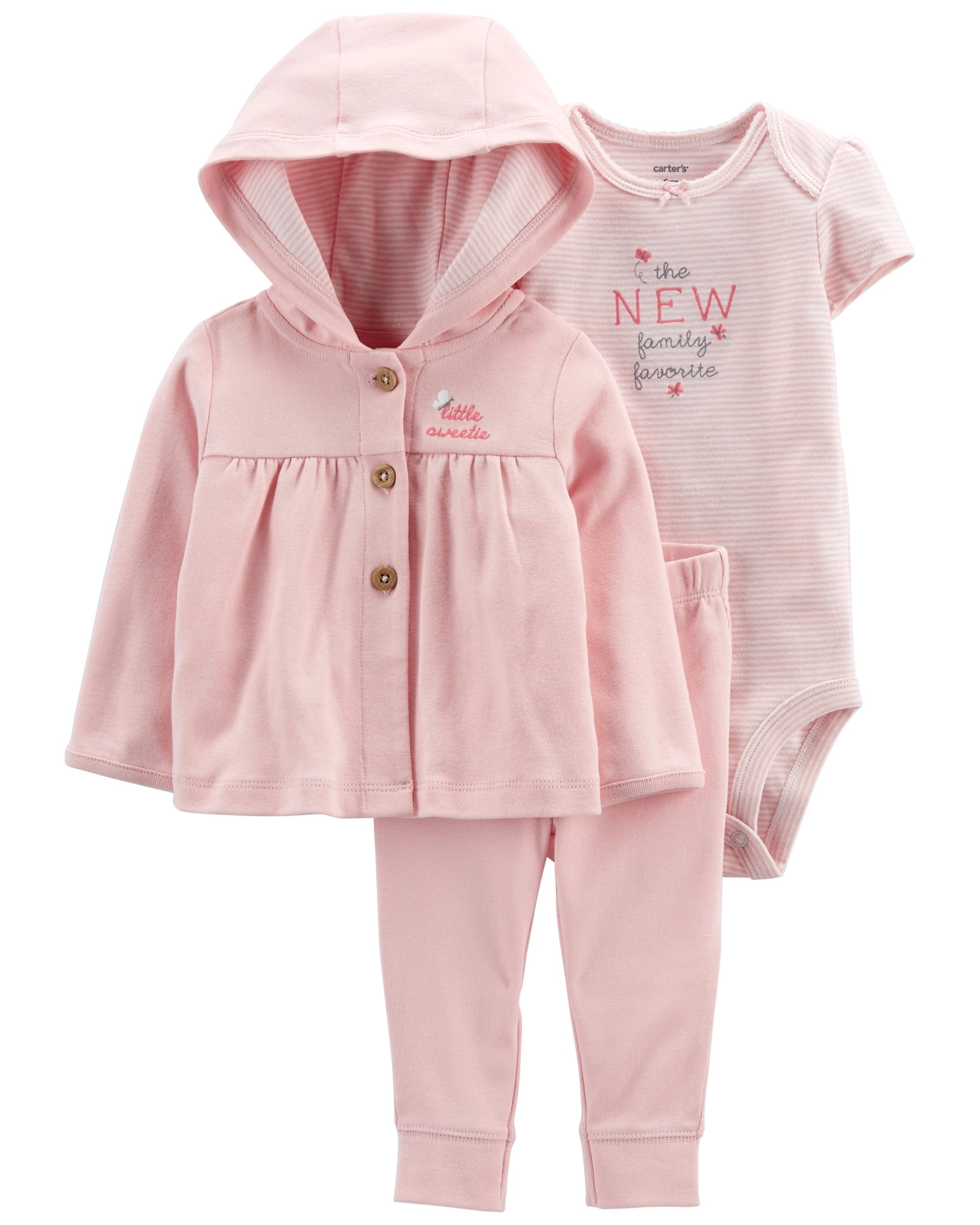 E-shop Carter’s Set 3dielny mikina tepláky body kr. rukáv GreyOrange dievča