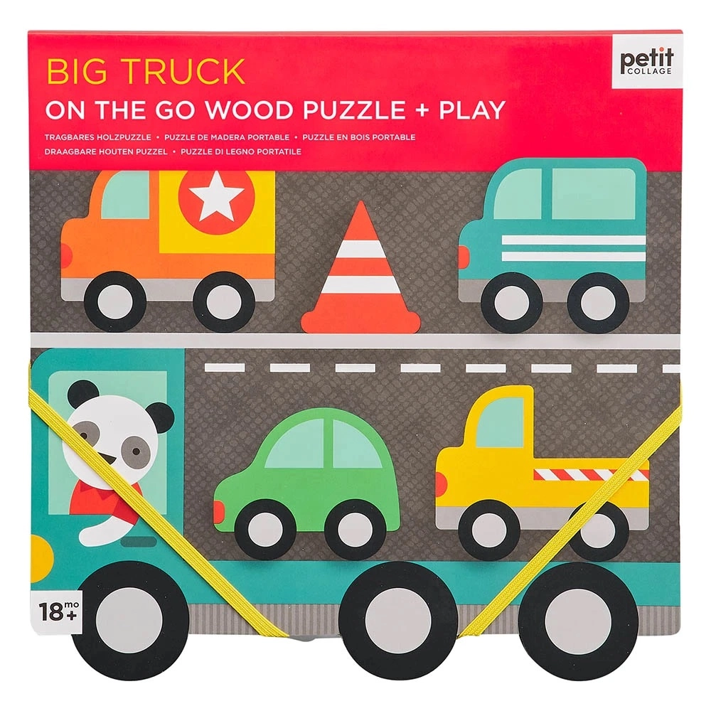 E-shop Petitcollage robustné drevené puzzle Big Truck