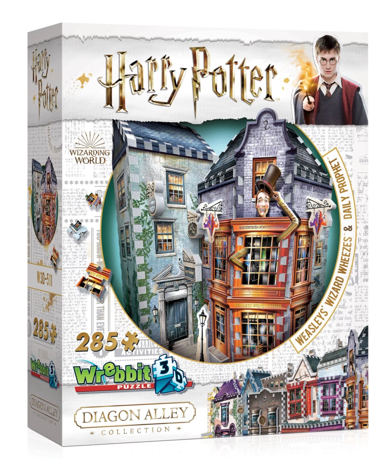 E-shop Wrebbit 3D puzzle Harry Potter: Kratochvílné a kouzelnické kejkle a Denní věštec 285 ks