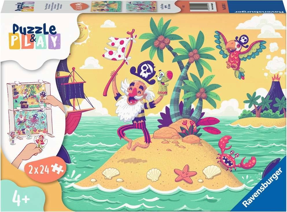 E-shop Ravensburger Puzzle & Play: pirátske dobrodružstvo 2×24 dielikov