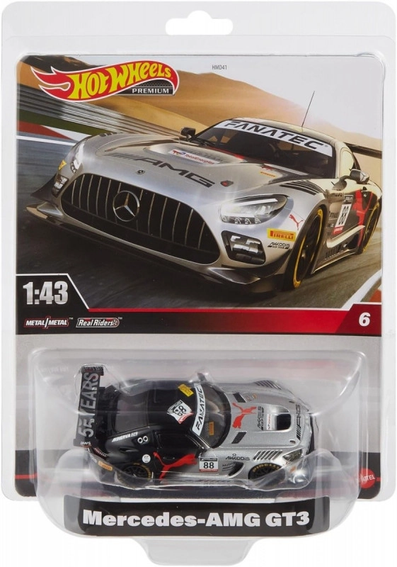 E-shop Mattel Hot Wheels Prémiové auto MERCEDES-AMG GT3 HMD44 1:43