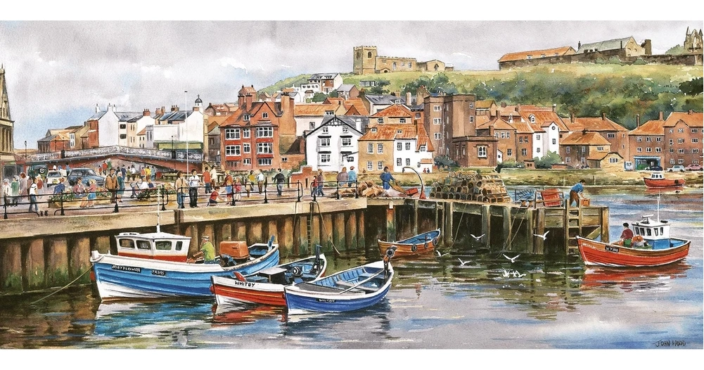 E-shop Gibsons Jigsaw Panoramic Whitby Harb 636 dielov