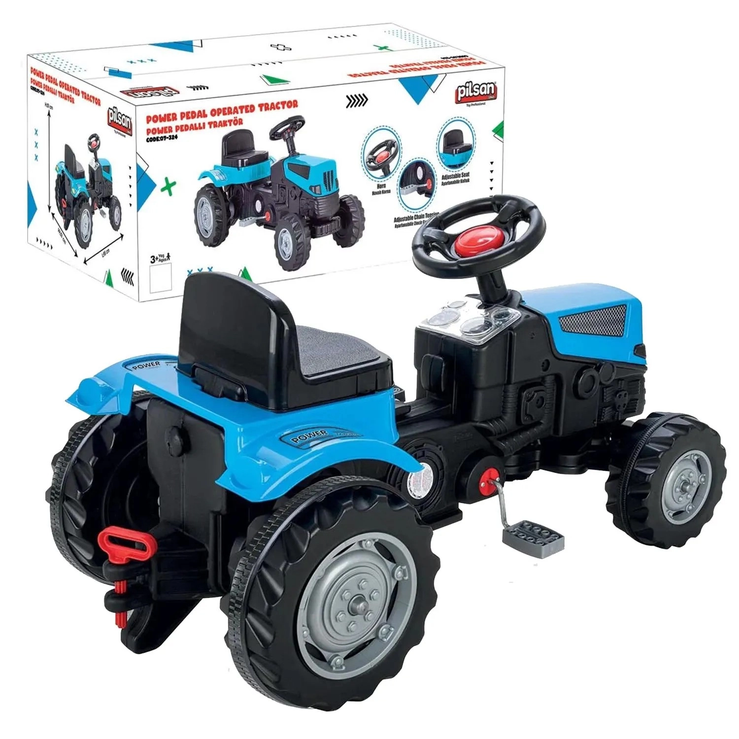 Majlo Toys Dětský šlapací traktor Active Pedal modrý