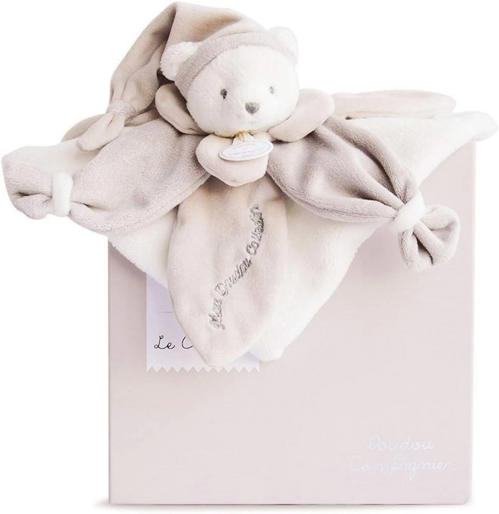 E-shop Doudou et Compagnie Paris dárková sada plyšový usínáček béžový medvídek 24 cm