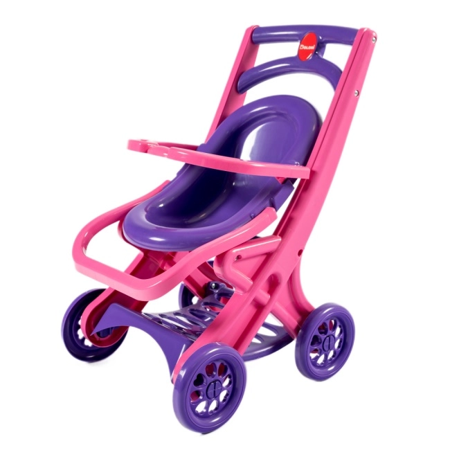 E-shop DOLONI plastový kočík pre bábiky ružovo-fialový 48 × 48 × 53 cm