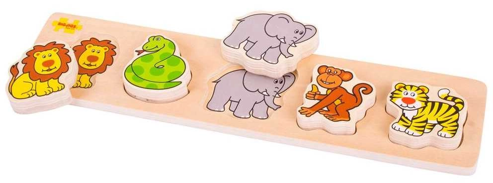 E-shop Bigjigs vkladacie puzzle Safari 33 cm