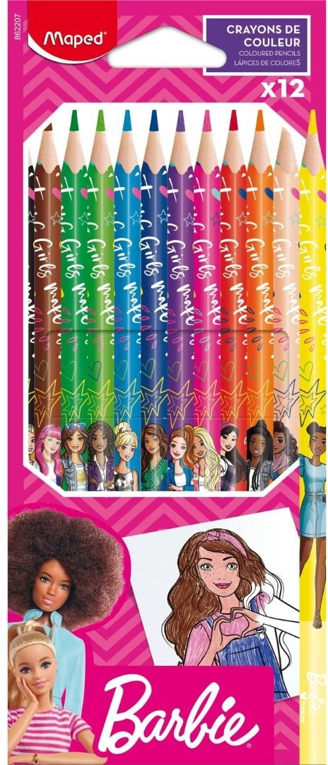 Pastelky Maped s motívom Barbie, 12 ks