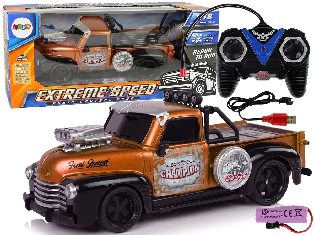 E-shop Diaľkovo ovládaný hnedý pick-up 1:18