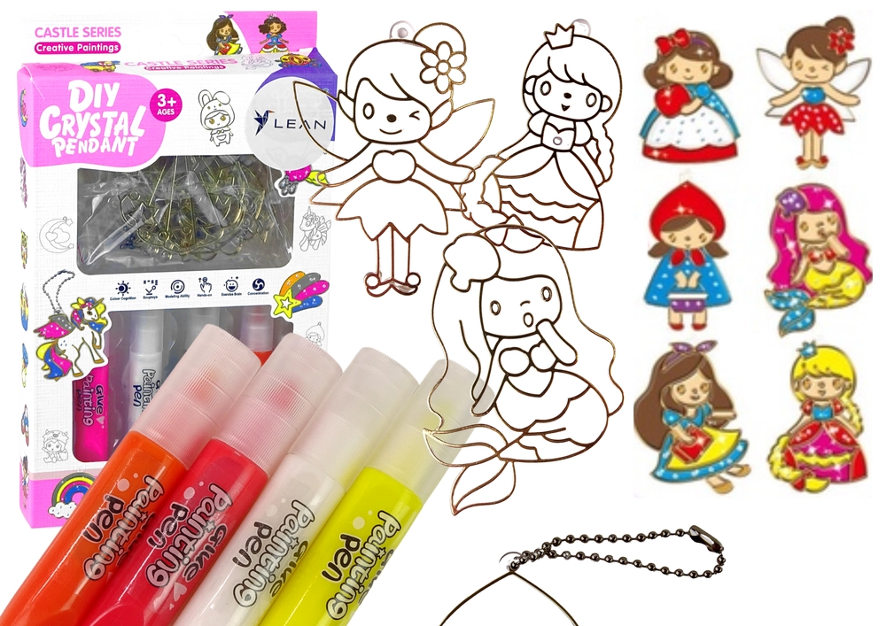 E-shop Lean Toys Prívesky na maľovanie z farebného skla Fusing Paint Princesses 6 ks
