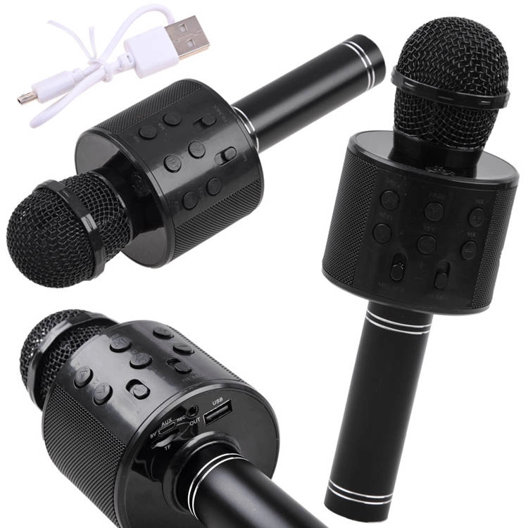 JOKO Mikrofón Karaoke Bluetooth a nabíjačka čierny