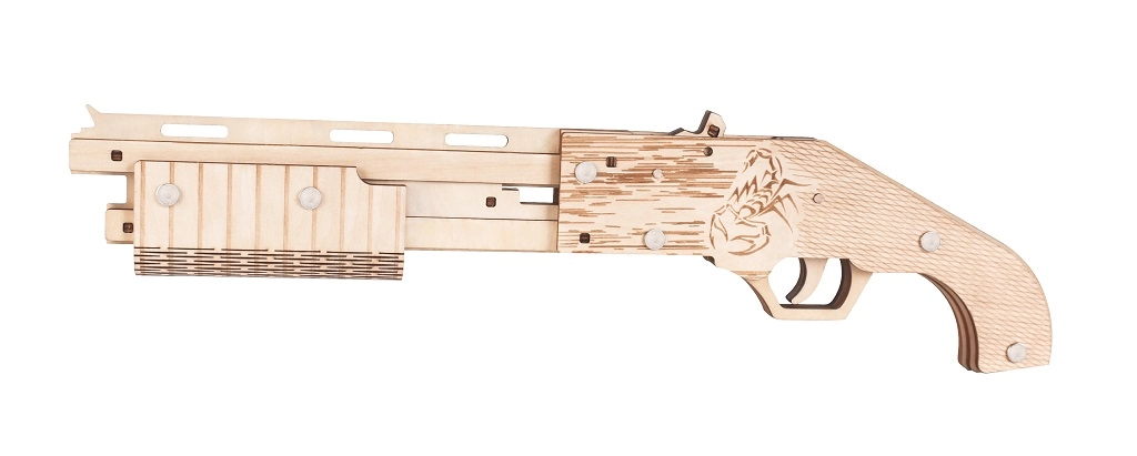E-shop Drevené 3D puzzle zbraň na gumičky Mossberg