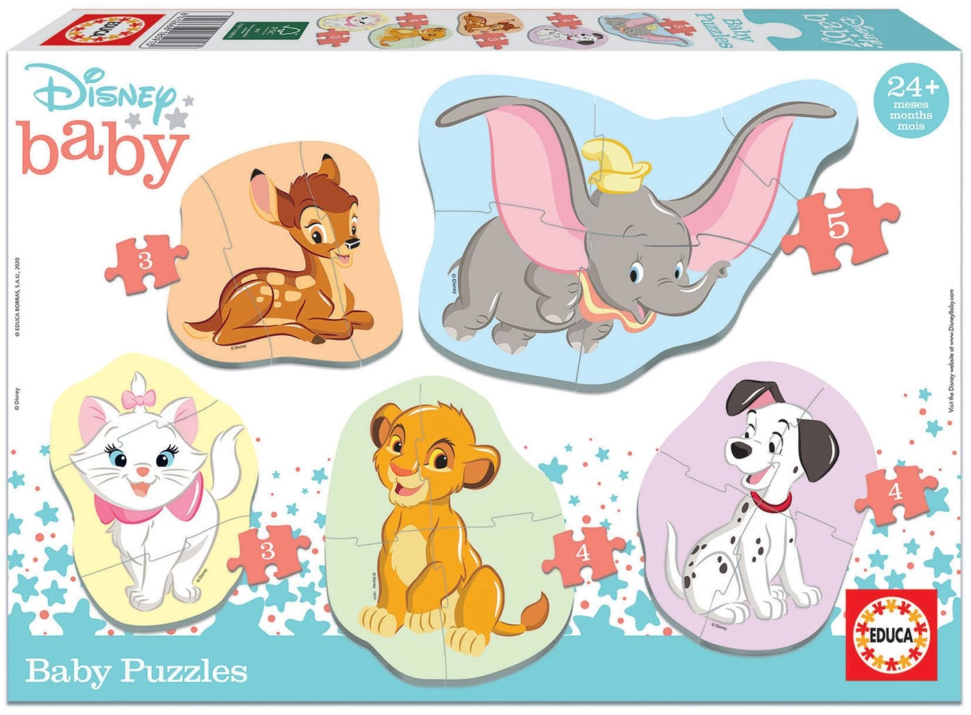 EDUCA Baby Disney zvířata 2 5v1 3-5 dielov