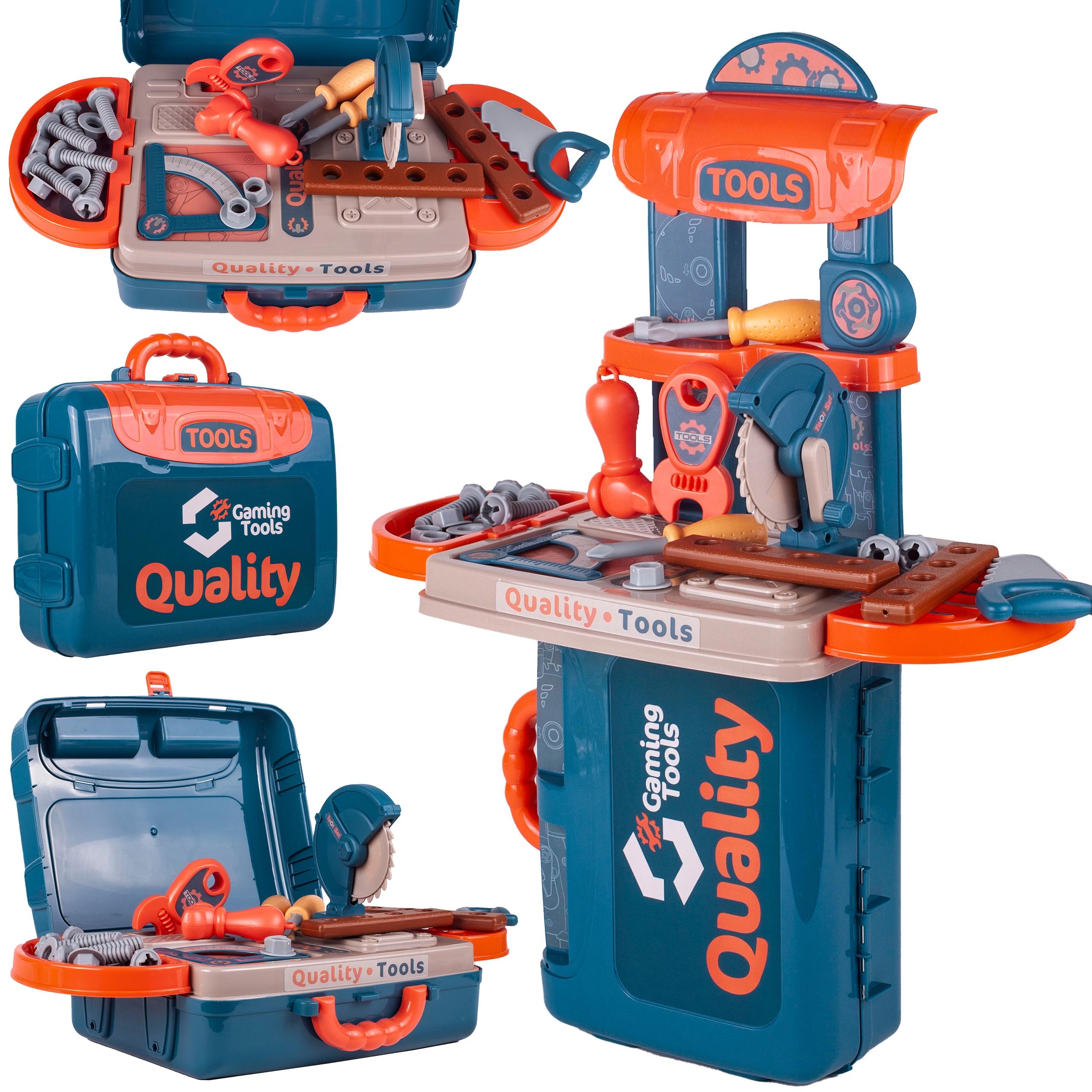 Súprava náradia v kufríku – 3v1 detský pracovný stolík