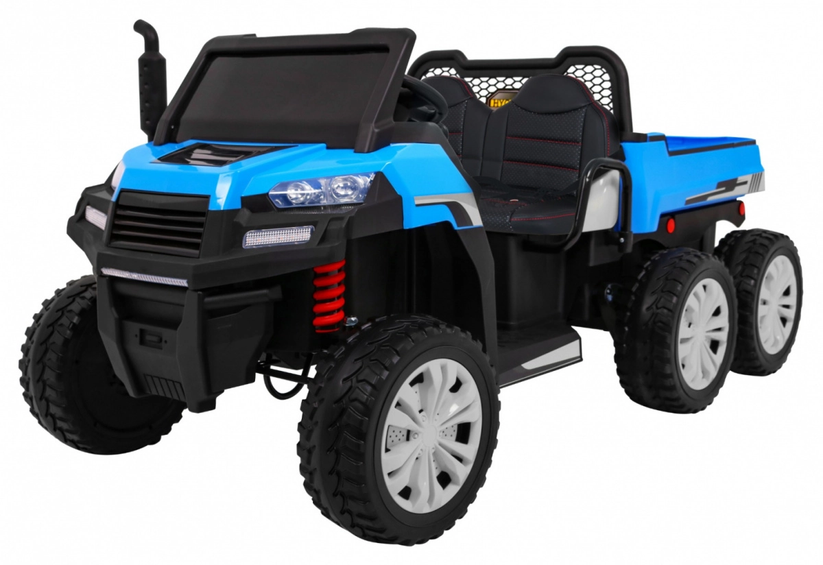 E-shop Detské elektrické auto farmer truck 4x4 s výklopnou korbou, pre 2 deti – Modré