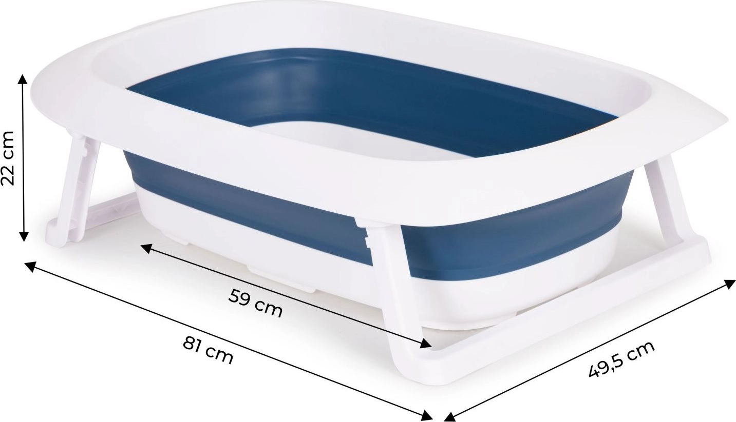 Eco Toys Skladacia vanička Kravička s odtokom modrá