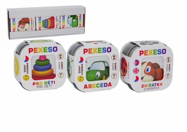 E-shop Teddies Pexeso 3ks Abeceda Zvířátka Pro děti společenská hra Hmaťák