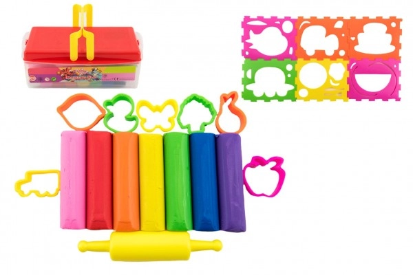 E-shop Teddies Plastelína / Plastelína Nara 430g 8ks s vykrajovátka 10ks s valčekom
