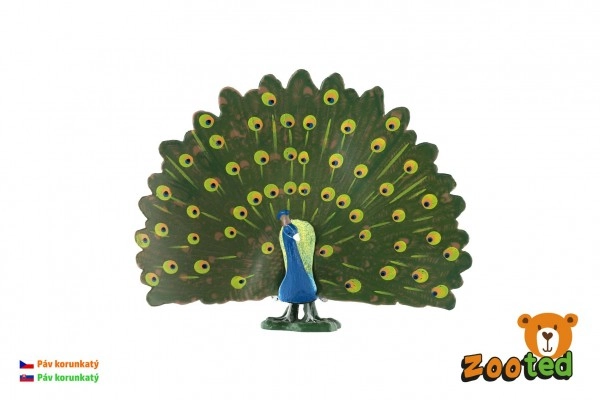 E-shop Plastová figúrka páv korunkatý 12 cm