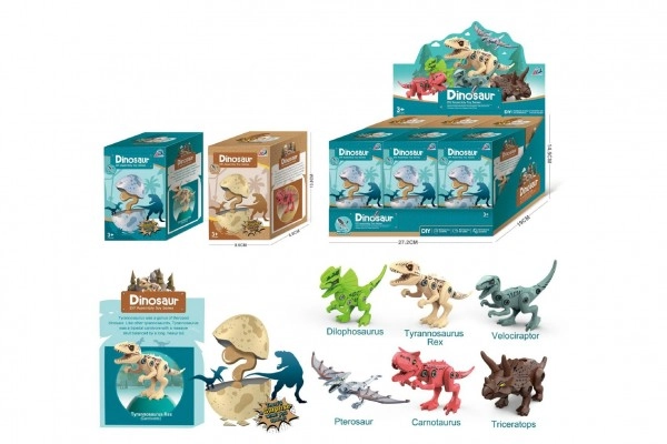 E-shop Skrutkovací dinosaurus vo vajíčku – plastová stavebnica 13 cm, 2 druhy