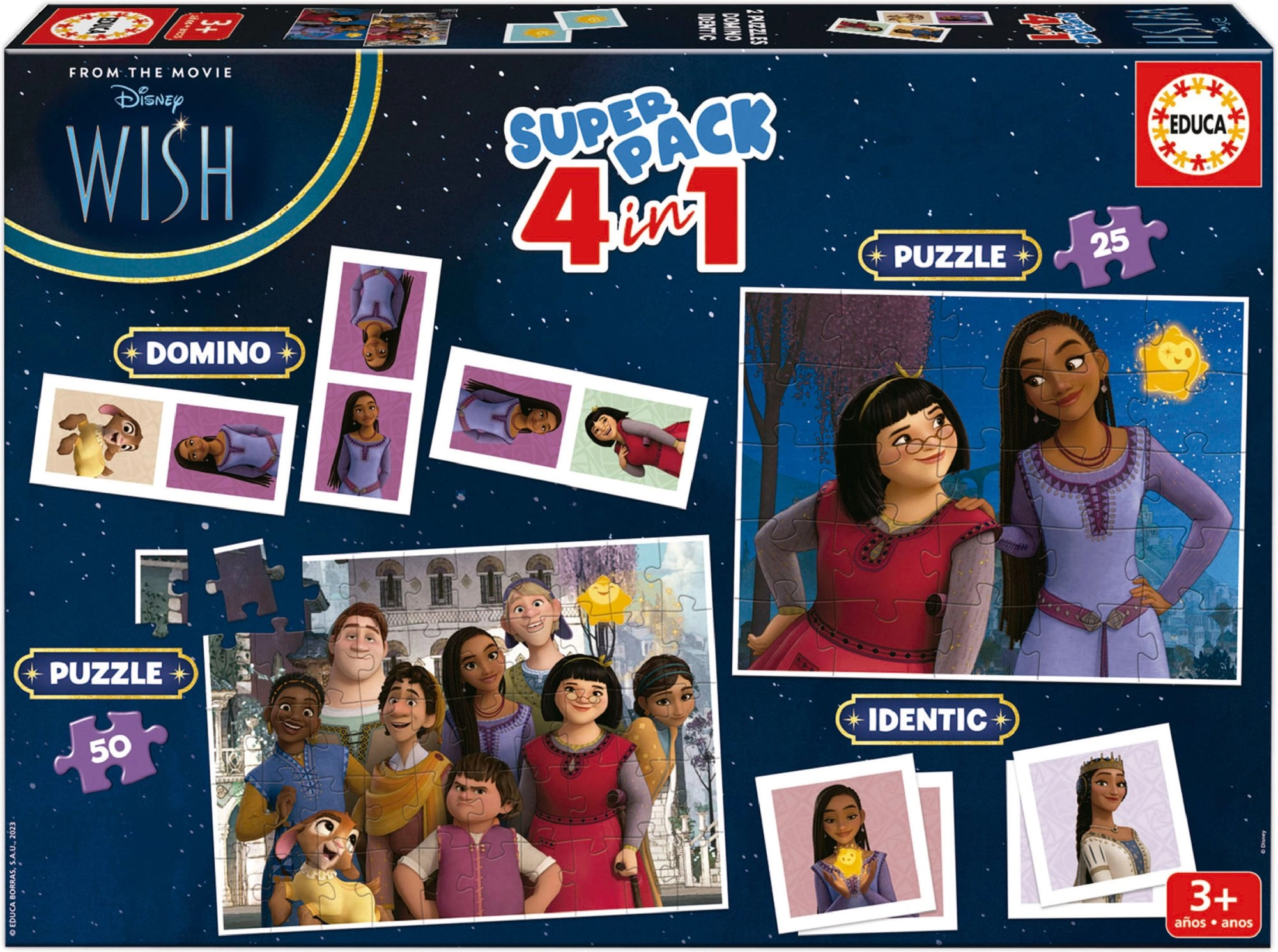 Educa Superpack 4v1 Wish domino pexeso a s 25 a 50 dielikmi