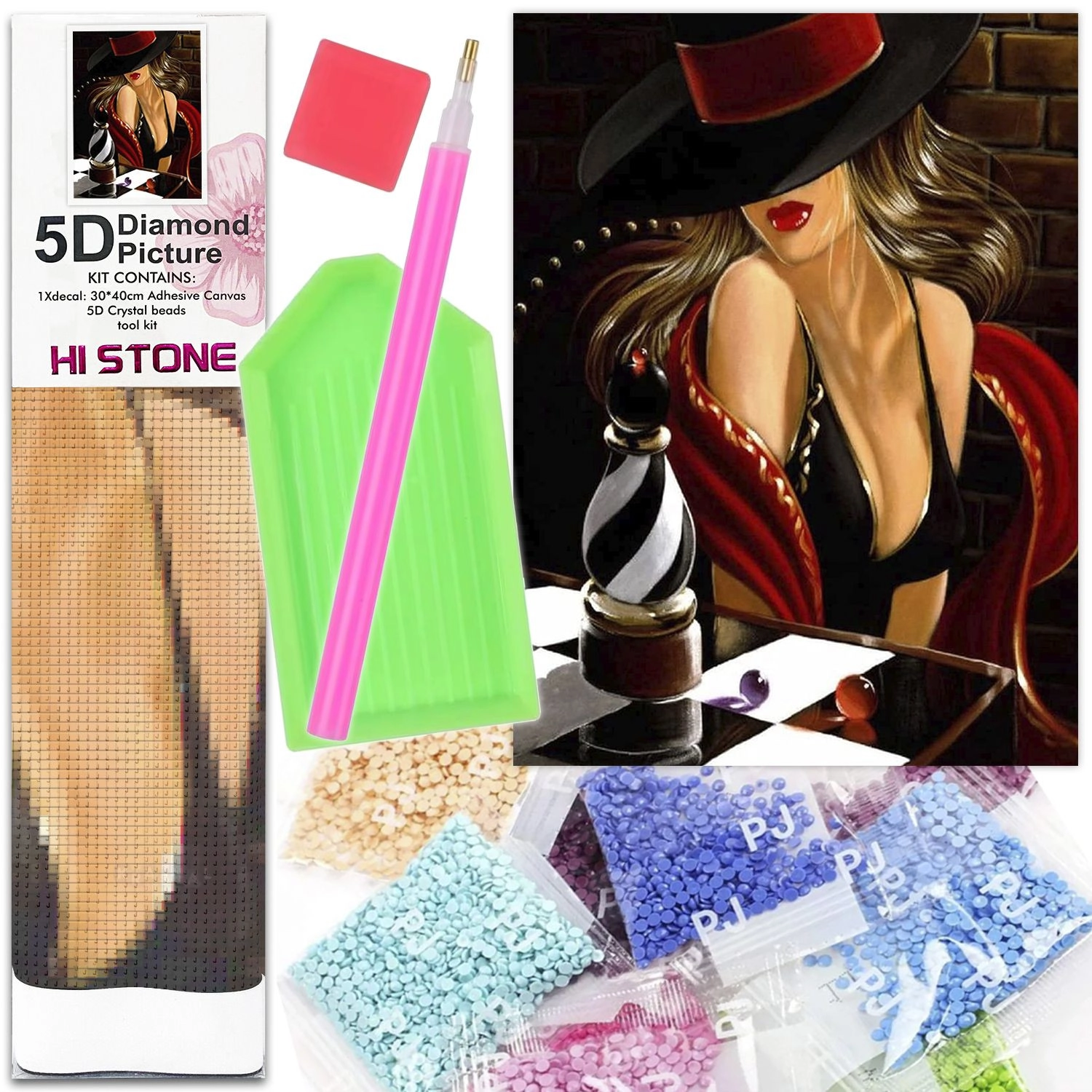 E-shop Norimpex diamantové maľovanie Akt ženy v klobúku 30 x 40 cm