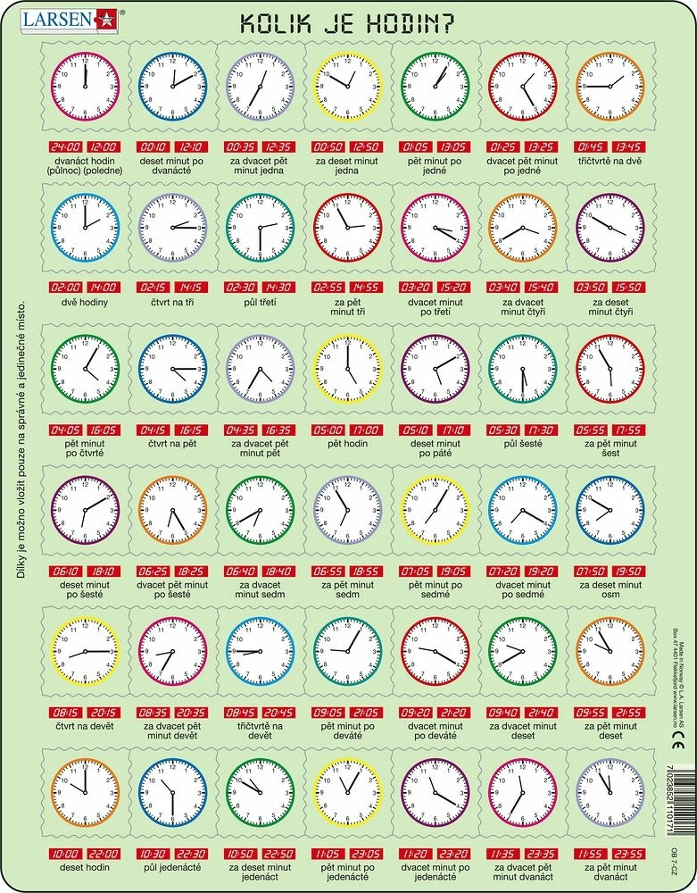 E-shop Larsen vzdelávacie puzzle hodiny 42 dielikov