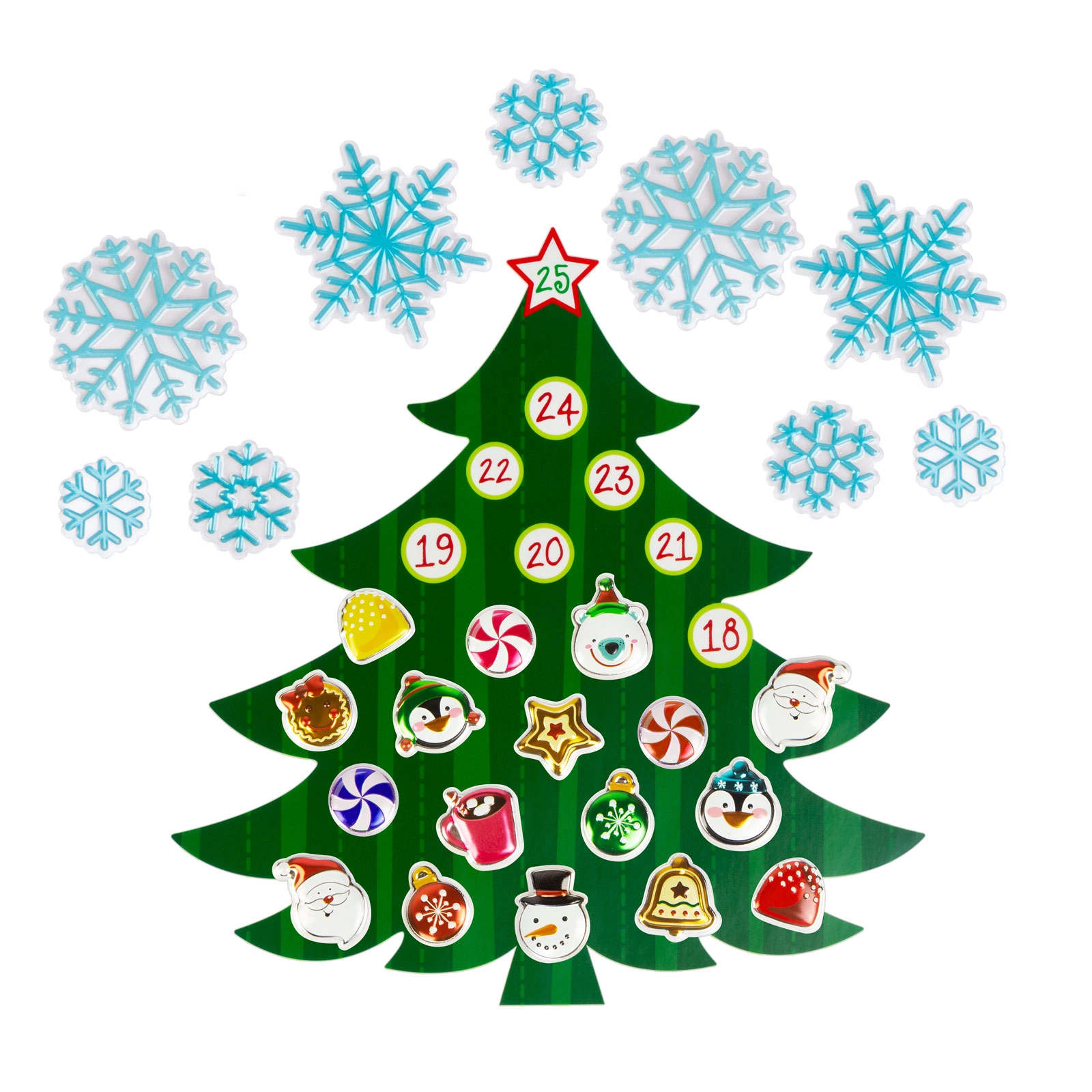 Vianočný samolepiaci nástenný adventný kalendár